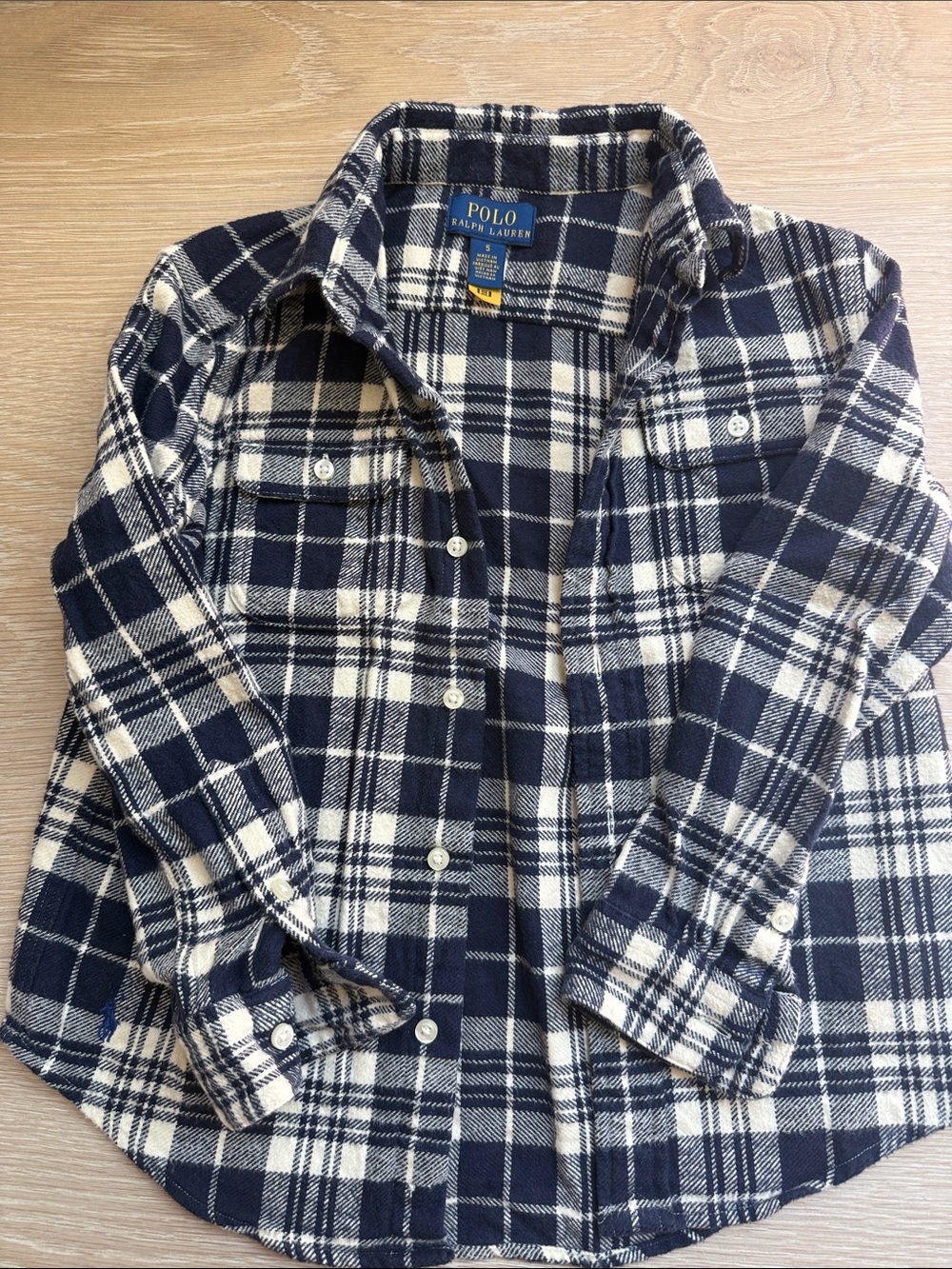 Polo by Ralph Lauren KIDS Navy & Cream Plaid Button-Down Shirt